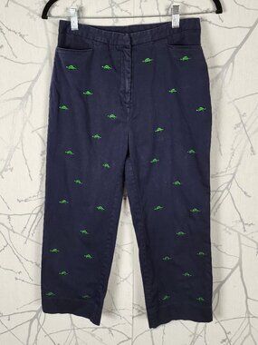 EP Pro Cotton Stretch Tortoise Embroidered High Rise Capri Pants